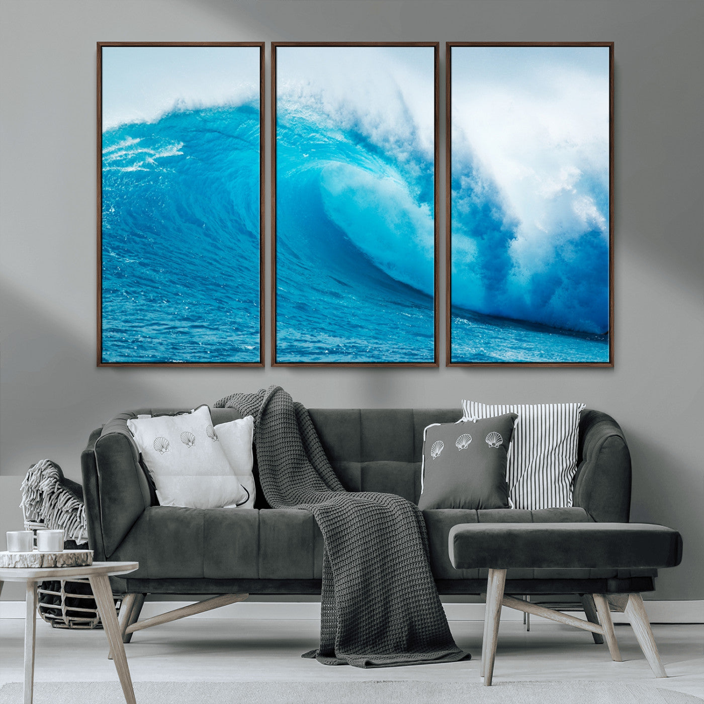 MGV-FC-48X32-3P - Big Ocean Surfing Wave Wall Art Canvas Print
