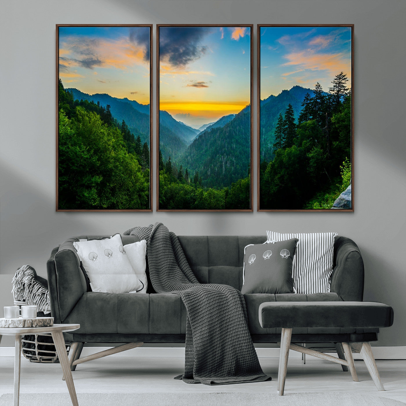 MGV-FC-48X32-3P - Green Forest Wall Art Canvas Print