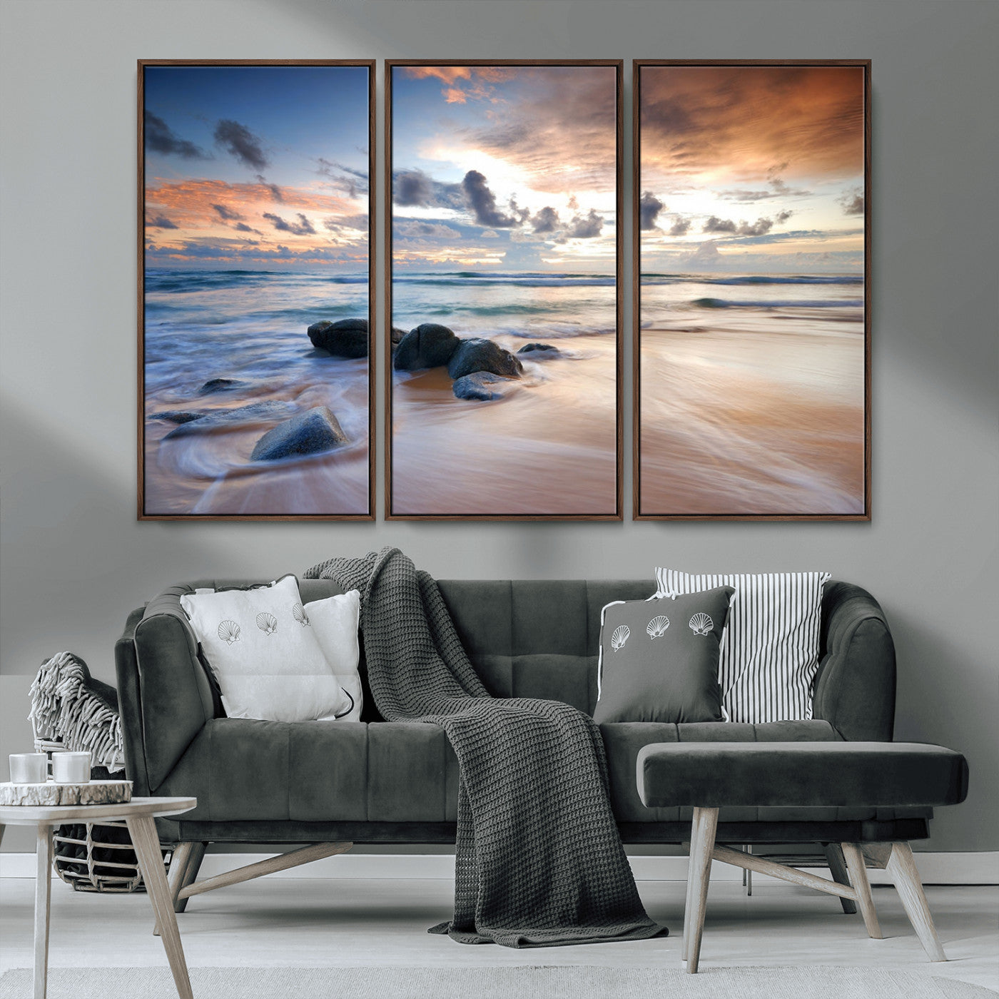 MGV-FC-48X32-3P - Serene Weather On The Beach Wall Art Canvas Print