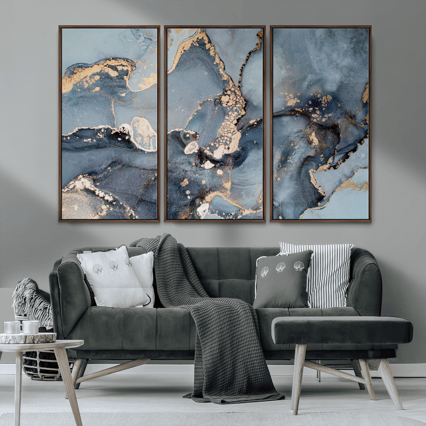 MGV-FC-48X32-3P - Multipanel Marble Fluid Effect Wall Art Abstract Canvas Wall Art Print