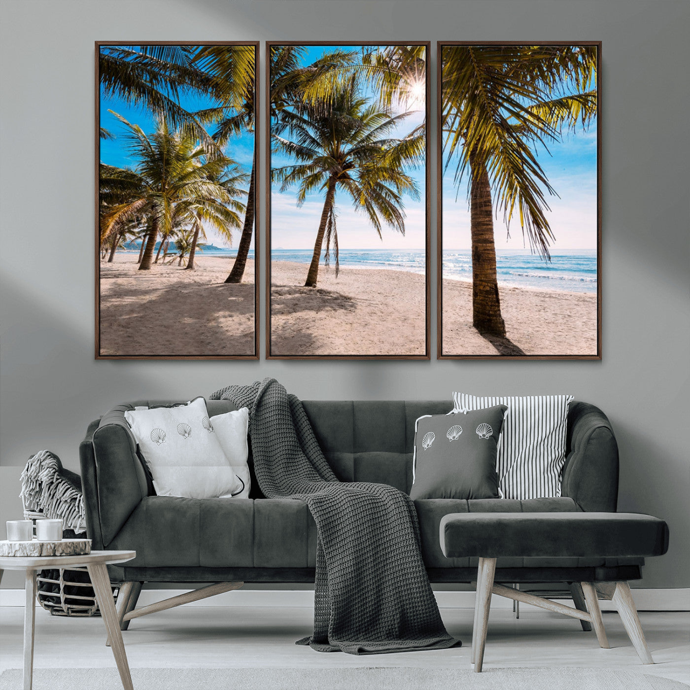 MGV-FC-48X32-3P - Palm Beach Tropical Island Wall Art Canvas Print