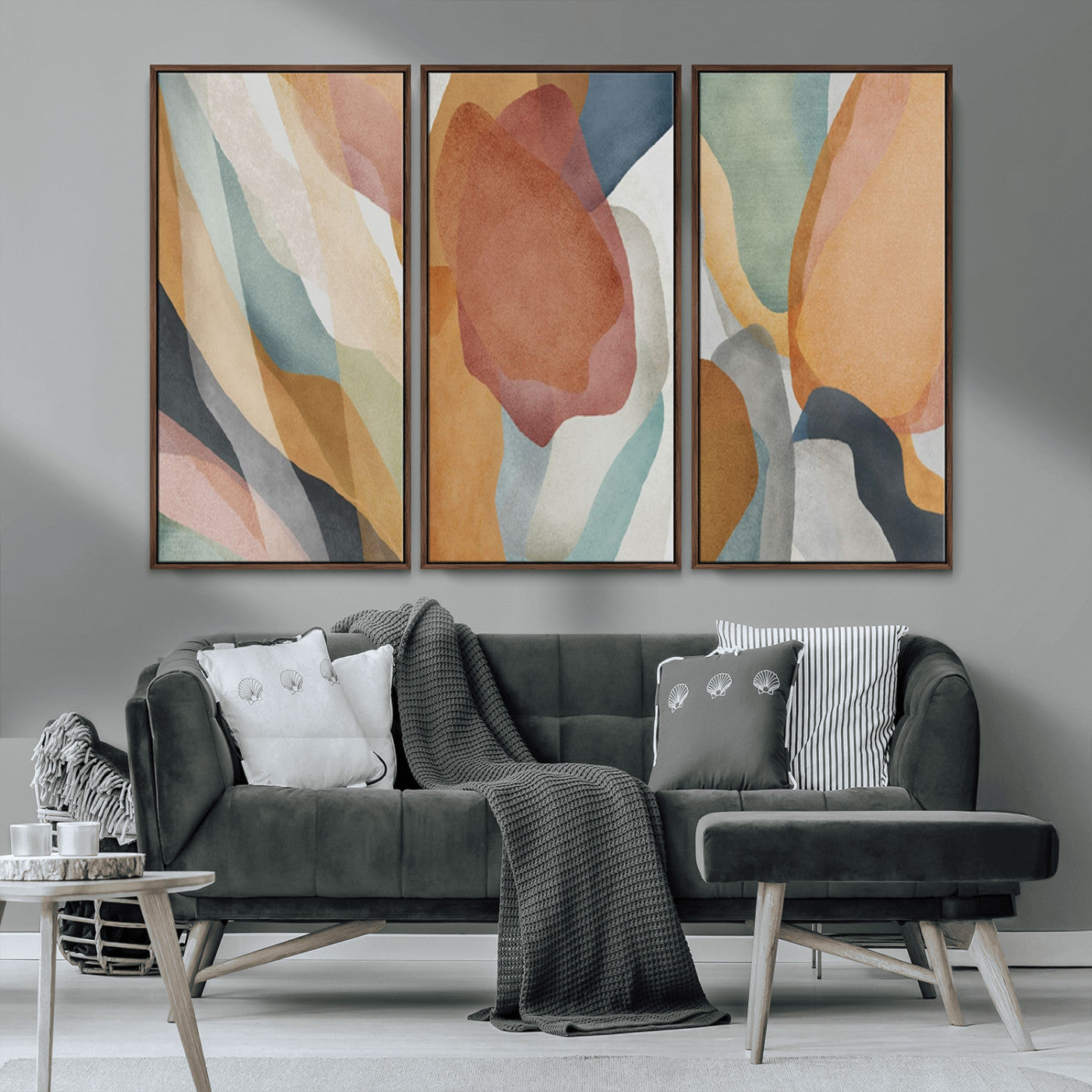 MGV-FC-48X32-3P - Boho Wall Art Canvas Print Set, Watercolor Boho Wall Art Canvas