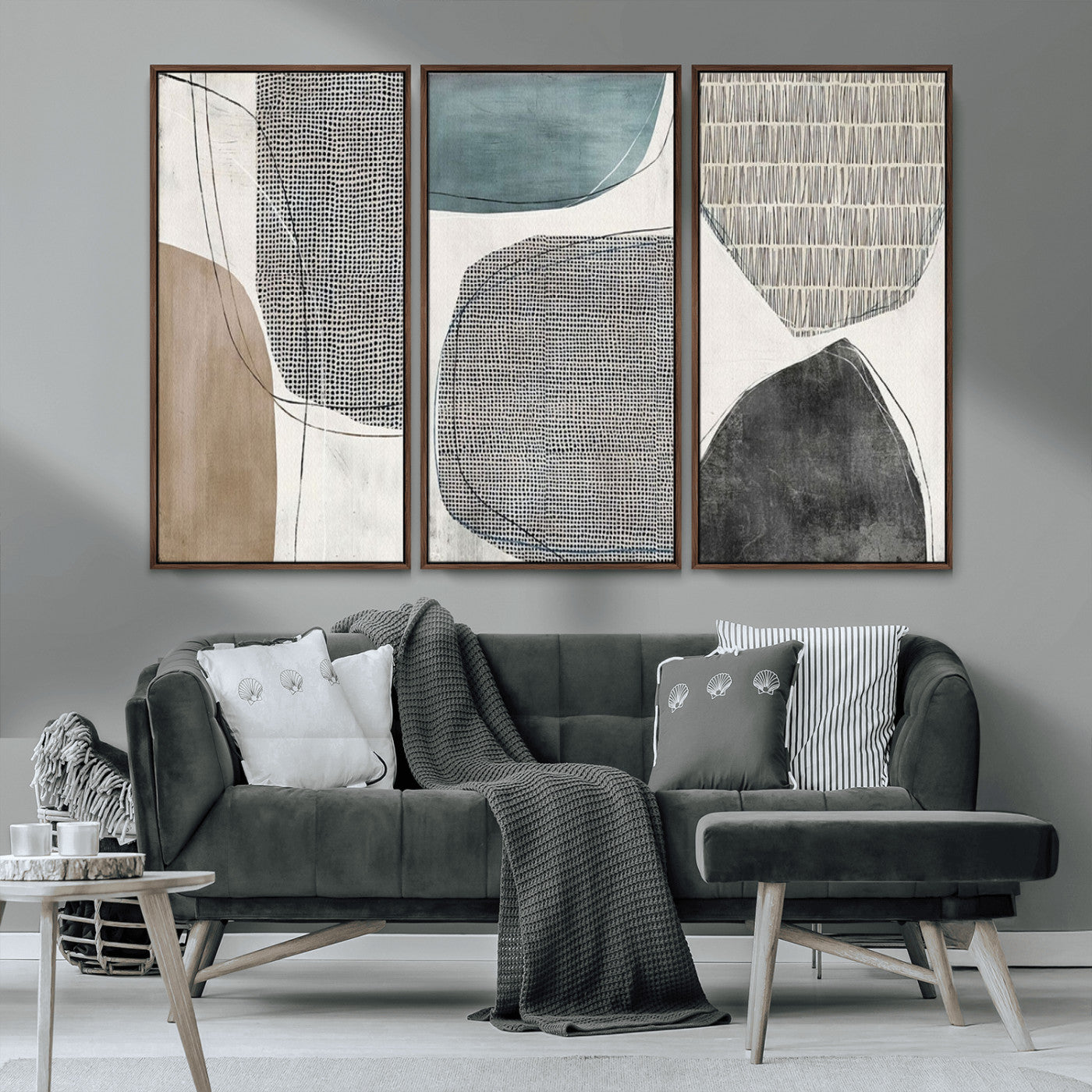 MGV-FC-48X32-3P - Canvas Print Wall Art Abstract Art Boho, Framed Boho Decor Canvas Print
