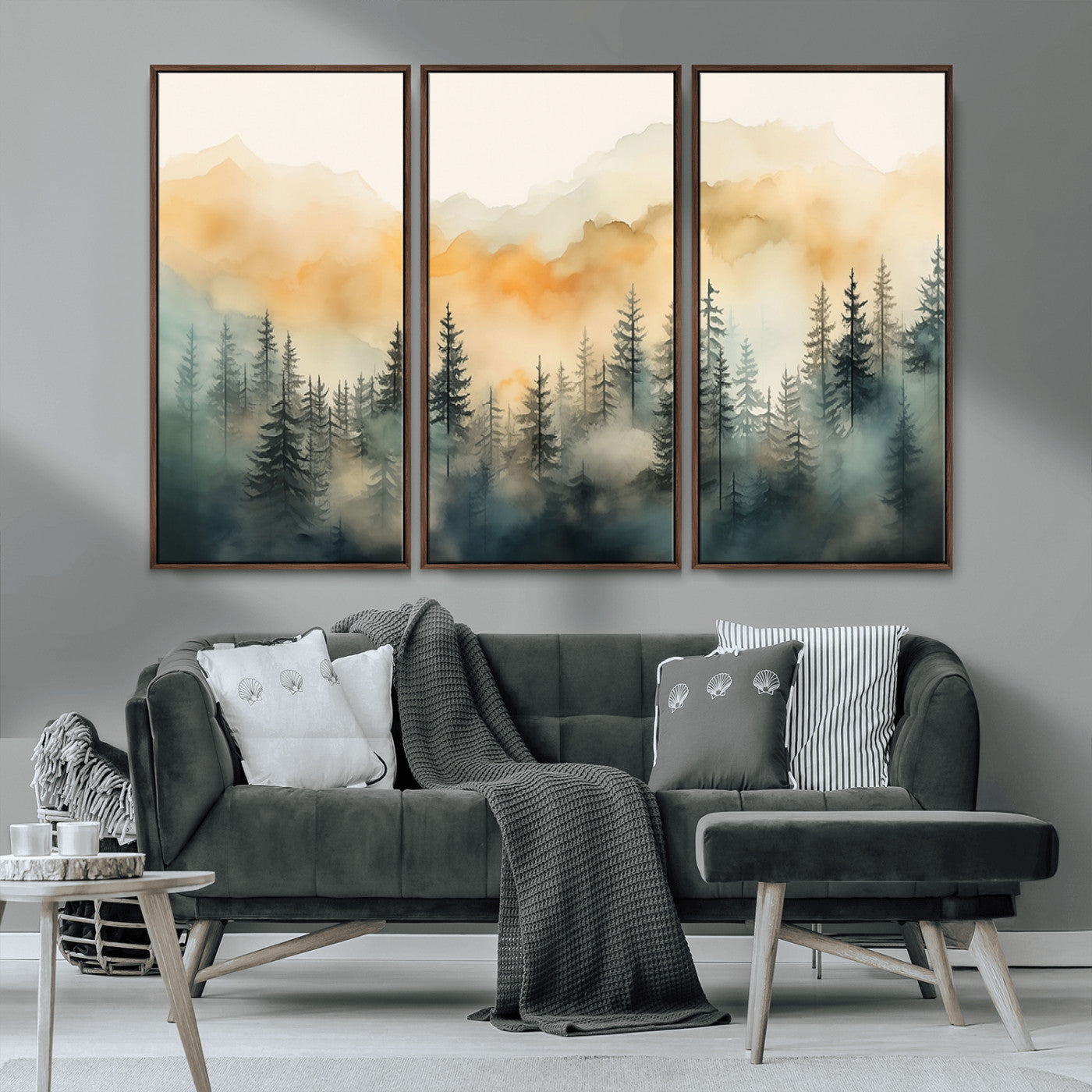 34155-MGV-CV-36X24-Abstract Forest Print - Mountain Wall Art | Autumn Landscape Canvas Print for Living Room, Bedroom, or Office | Large Wall Art Decor