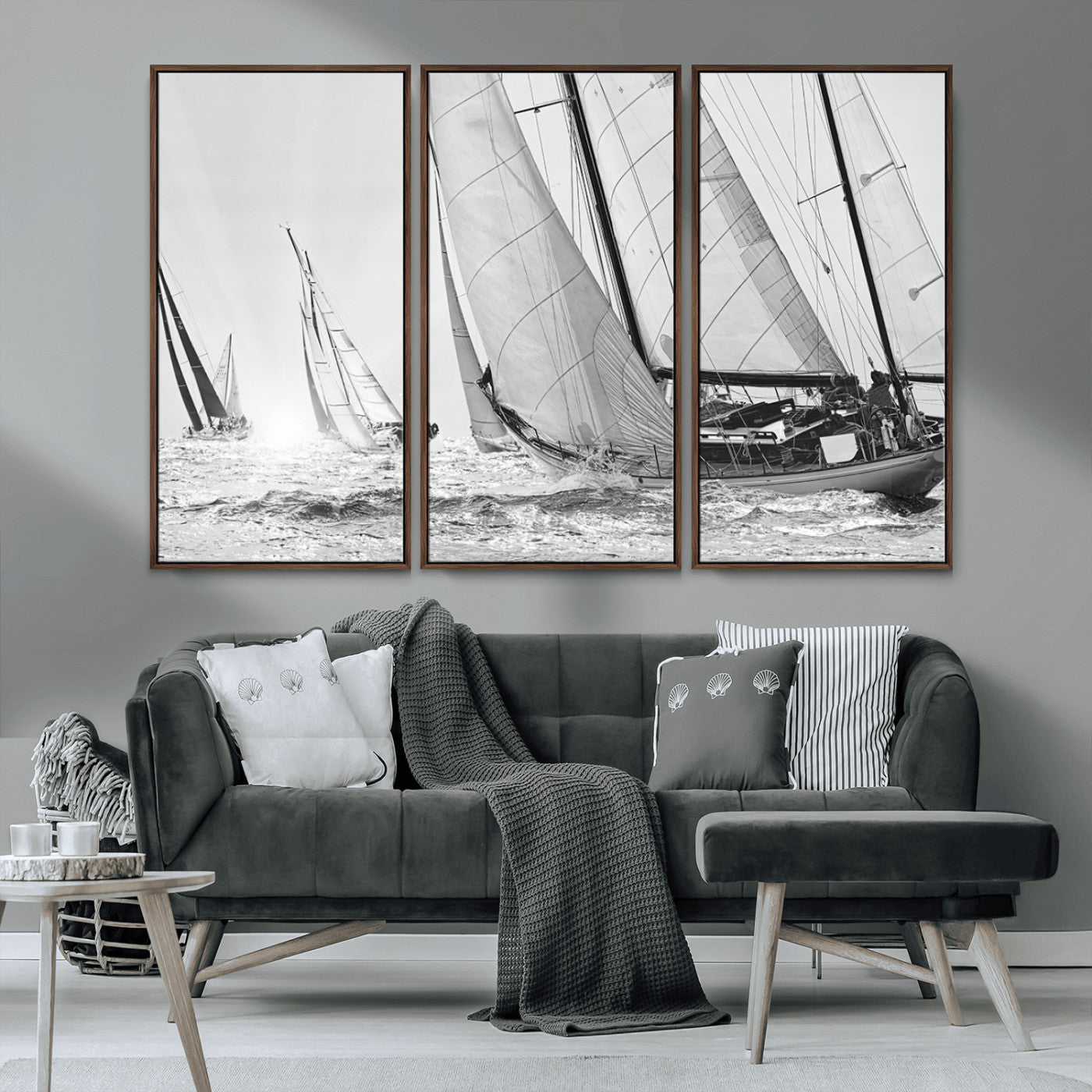 MGV-FC-48X32-3P - Yacht Sailboat Regatta Canvas Wall Art Canvas Print