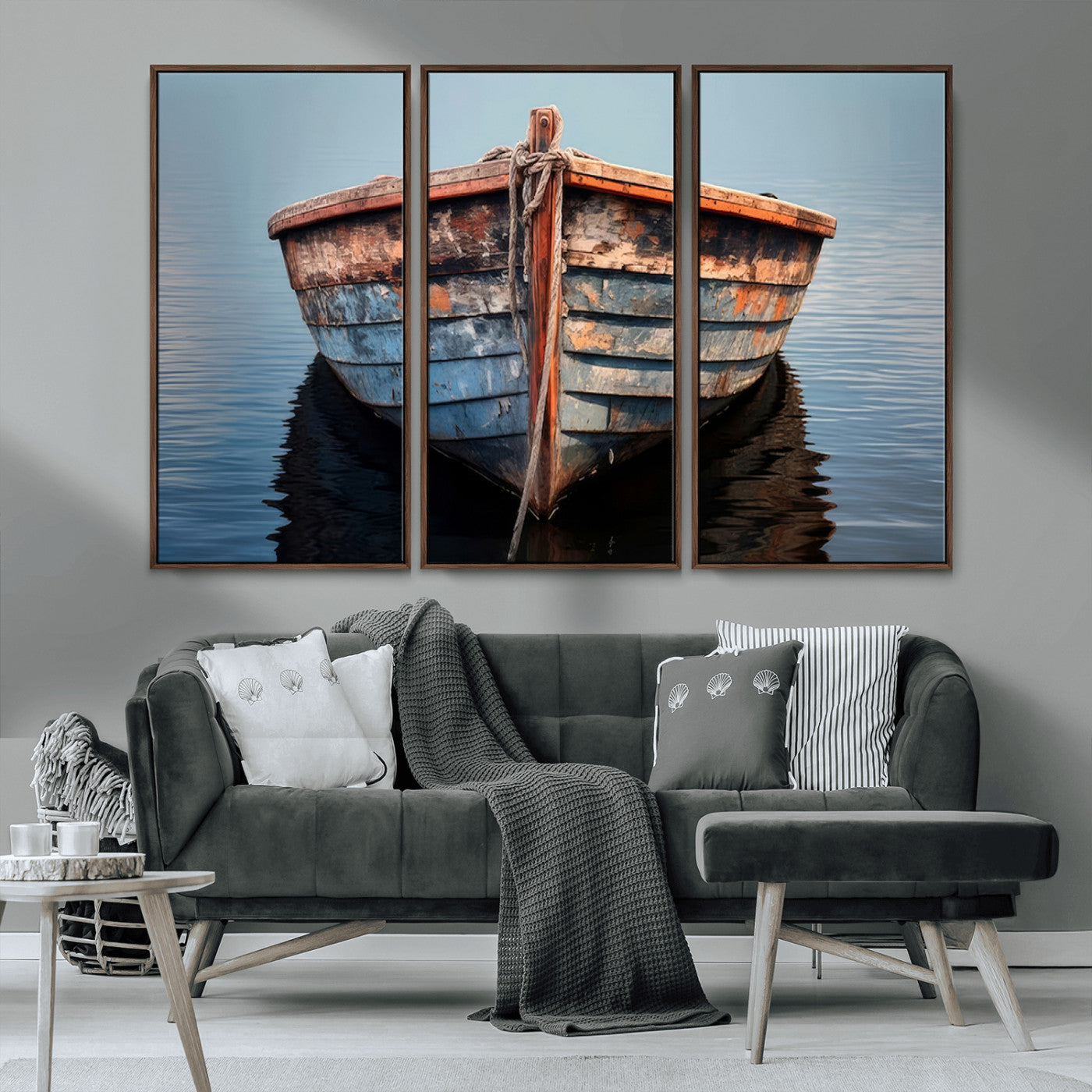 MGV-FC-48X32-3P - Stunning Vintage Boat Canvas Print | Nautical Wall