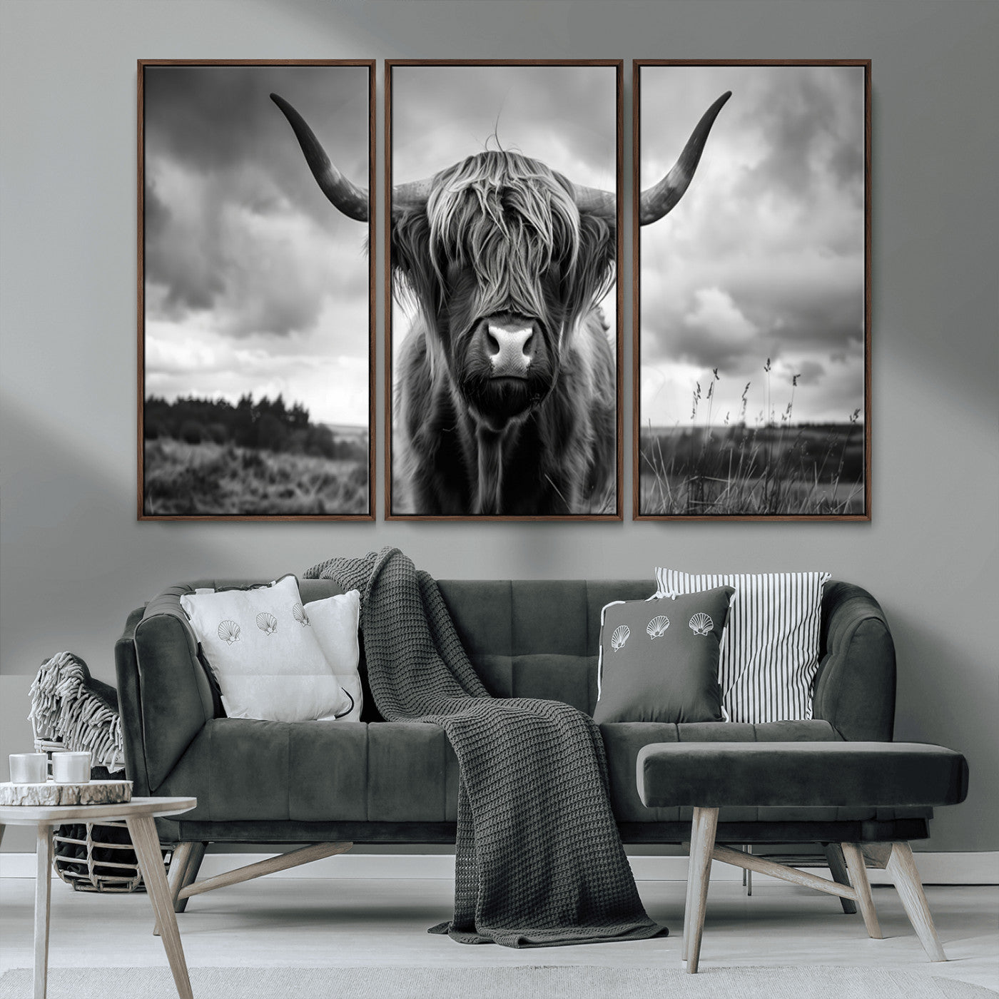 -Scottish Cow Wall Art Canvas Print | Longhorn Wall Art | Bighorn Animal Wall Art