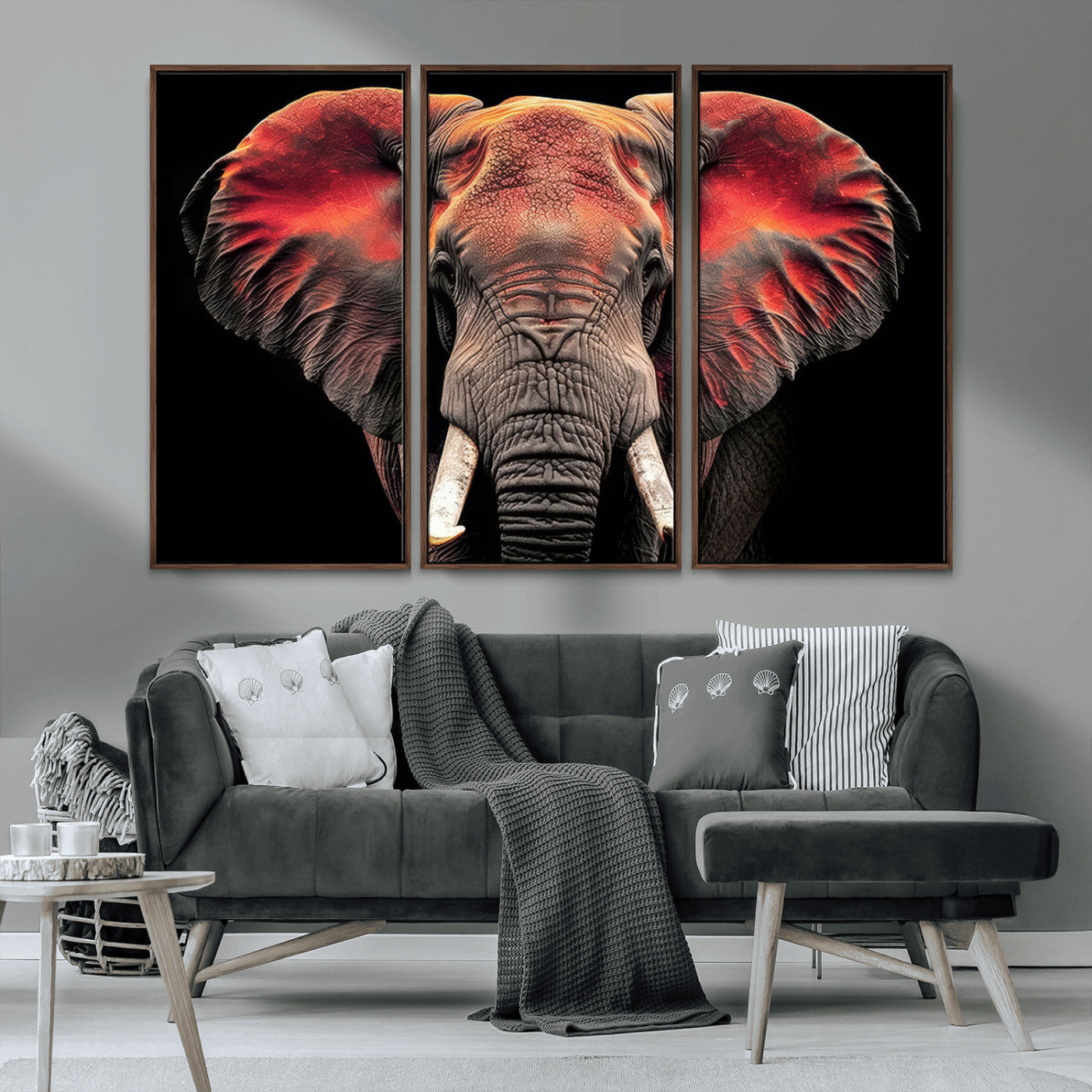 54719-MGV-FC-48X32-3P_Walnut-Elephant Wall Art Canvas Print