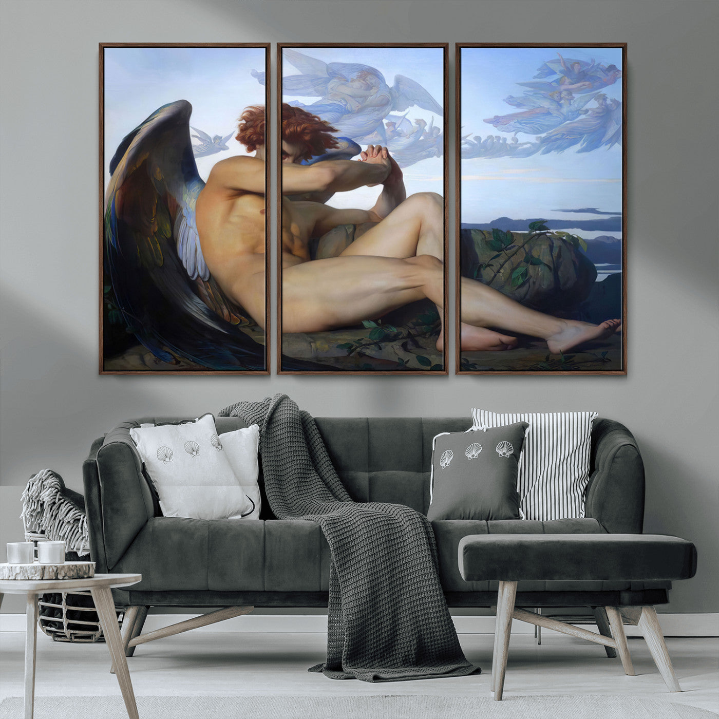 -Fallen Angel Wall Art Canvas Print – Classic Art, Framed, Ready to Hang - Alexandre Cabanel