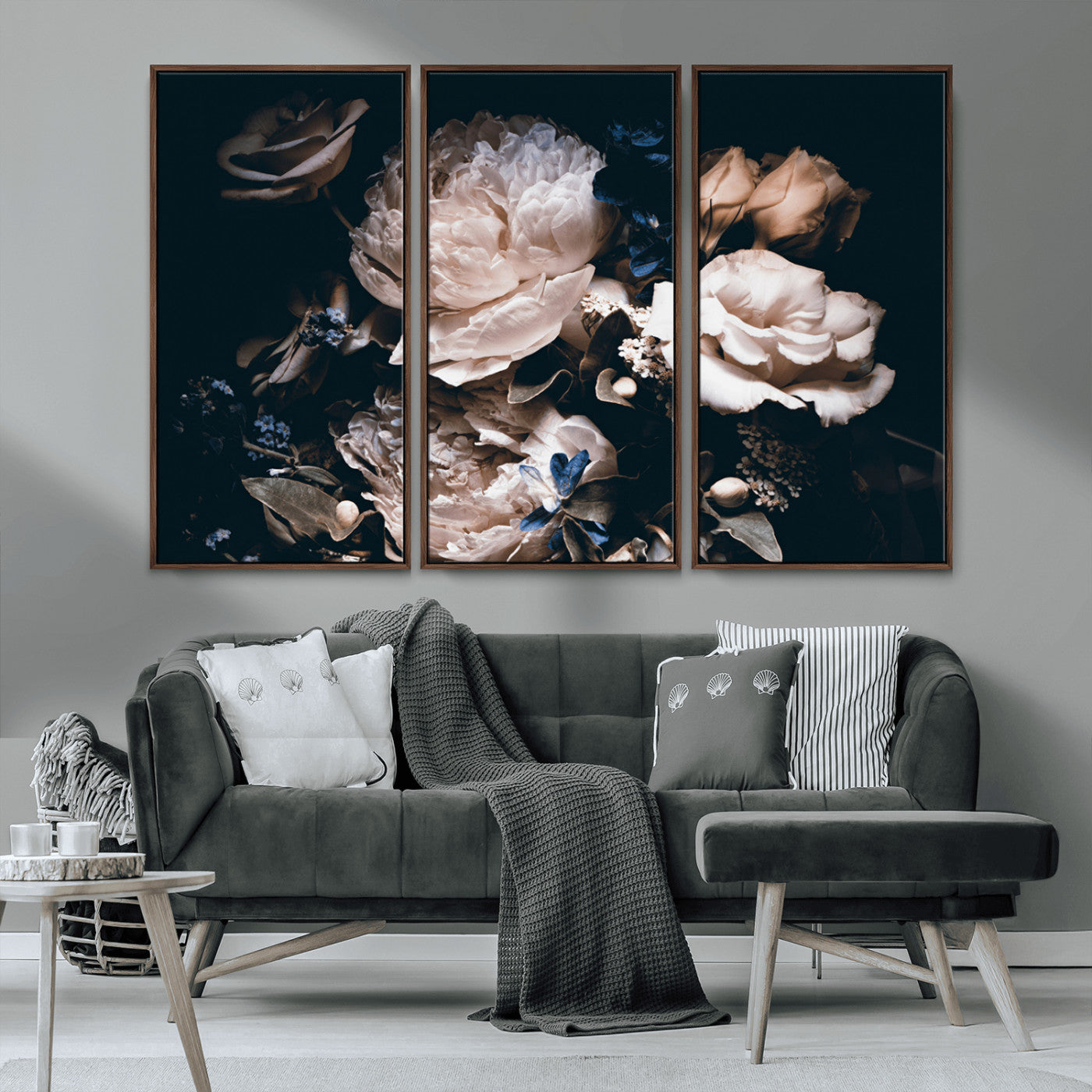 MGV-FC-48X32-3P - Pink Peonies Flowers Large Canvas Art Print