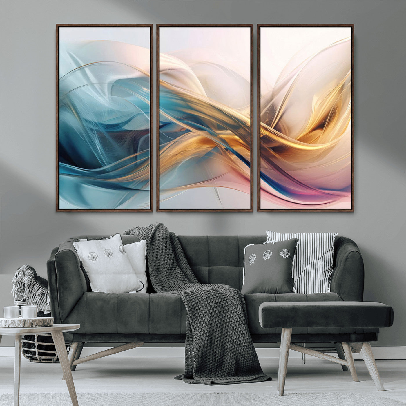 -Abstract Flowing Colors Wall Art Canvas Print