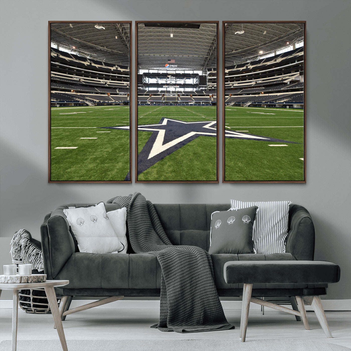 MGV-FC-48X32-3P - Dallas Cowboys Football Team Print - Arlington AT&T Stadium Wall Art Canvas Print