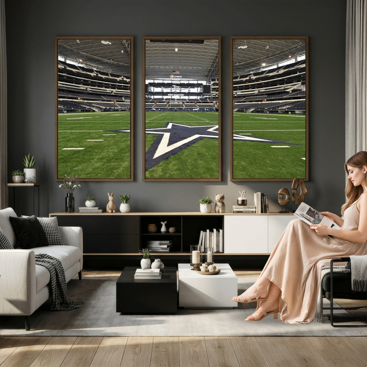 14834-MGV-CV-36X24 - Dallas Cowboys Football Team Print - Arlington AT&T Stadium