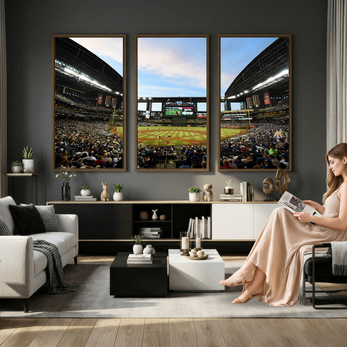 92672-MGV-CV-36X24 - Arizona Diamondbacks Team Print - Phoenix Chase Field