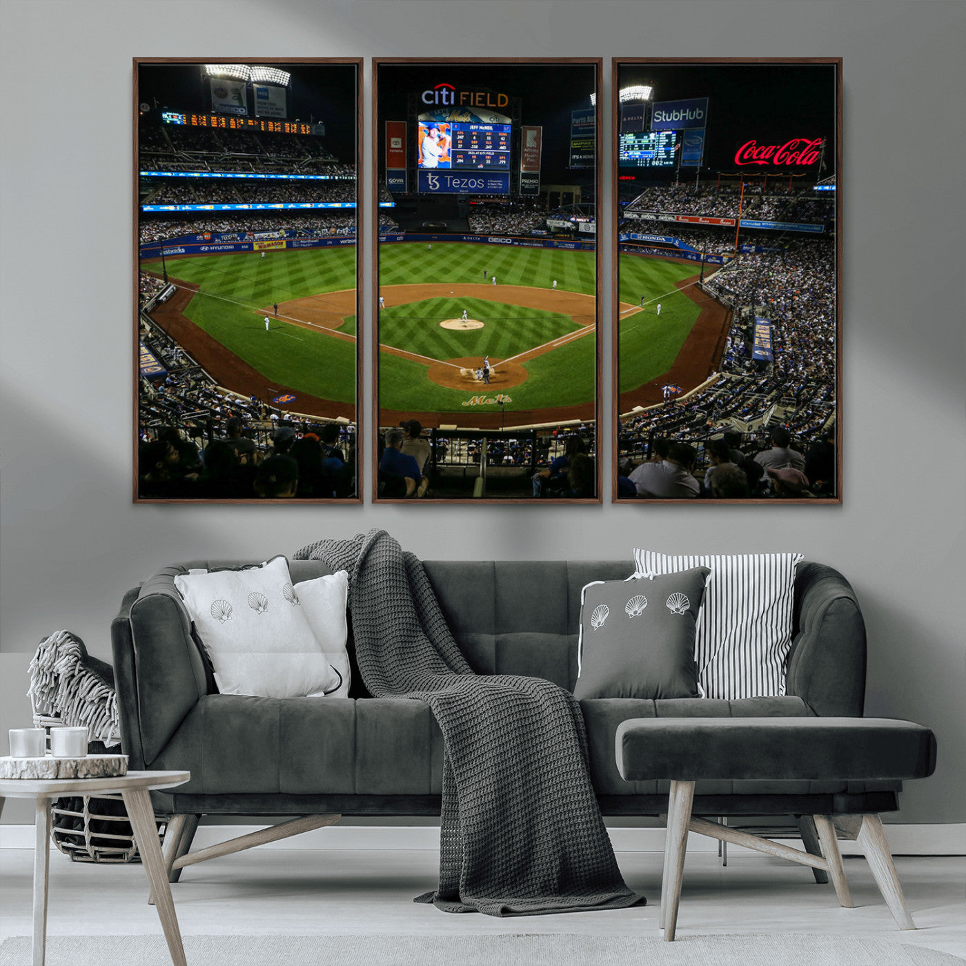 MGV-FC-48X32-3P - Los Angeles Dodgers Baseball Team Print - California Dodger Stadium Wall Art Canvas Print