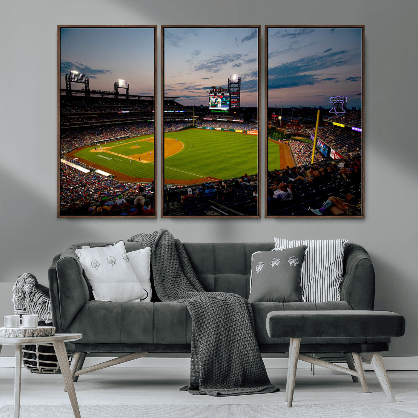 MGV-FC-48X32-3P - Philadelphia Phillies Baseball Team Print - Citizens Bank Park Stadium Wall Art Canvas Print