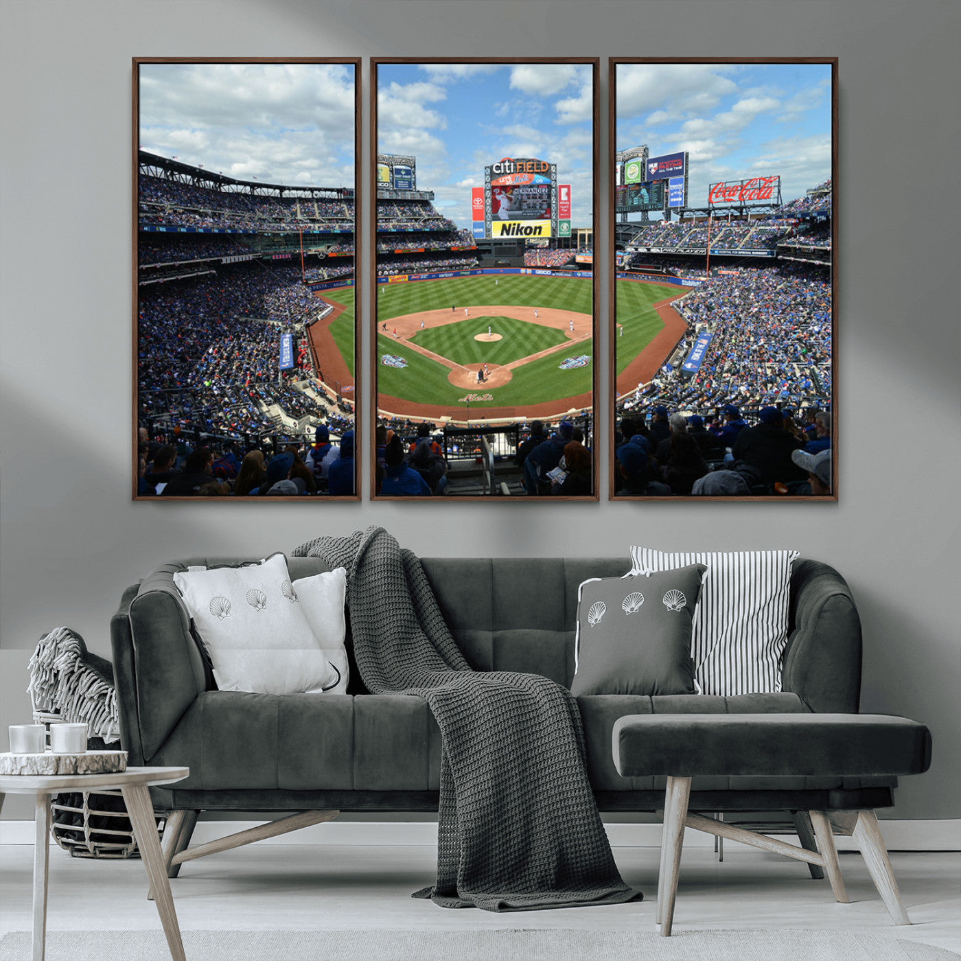 MGV-FC-48X32-3P - New York Mets Baseball Team Print - Citi Field Stadium Wall Art Canvas Print