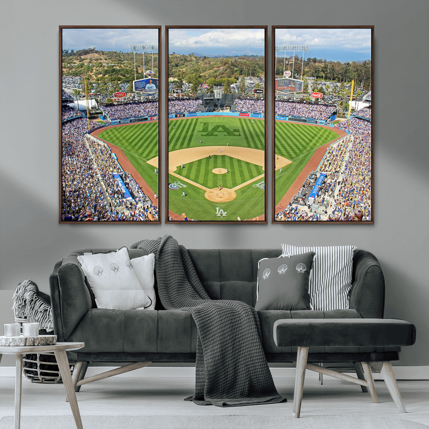 MGV-FC-48X32-3P - Citi Field Wall Art Print | 3-Panel New York Mets Baseball Stadium Canvas Print | Framed Sports Decor for Living Room, Man Cave, or Office