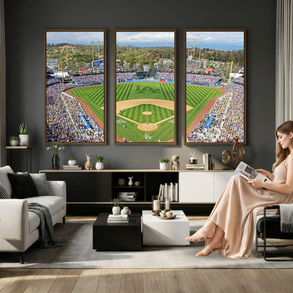 34760-MGV-CV-36X24 - Citi Field Wall Art Print | 3-Panel New York Mets Baseball Stadium Canvas Print