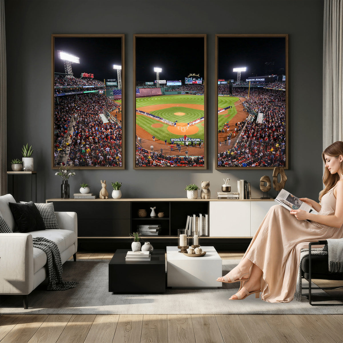 47365-MGV-CV-36X24 - Fenway Park Wall Art Canvas Print | Large Baseball Stadium Canvas for Boston Red Sox Fans
