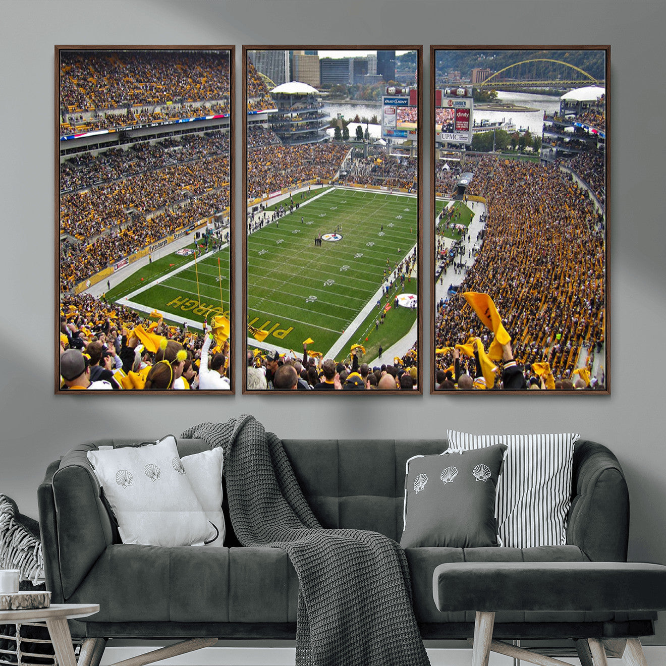 51419-MGV-FC-48X32-3P - Pittsburgh Steelers Print - Pittsburgh Heinz Field Stadium Wall Art Canvas Print