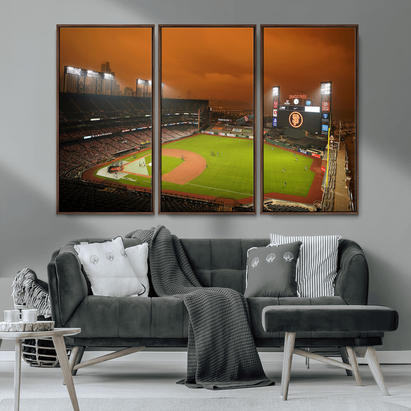MGV-FC-48X32-3P - San Francisco Giants Baseball Team Print - Oracle Park Stadium Wall Art Canvas Print