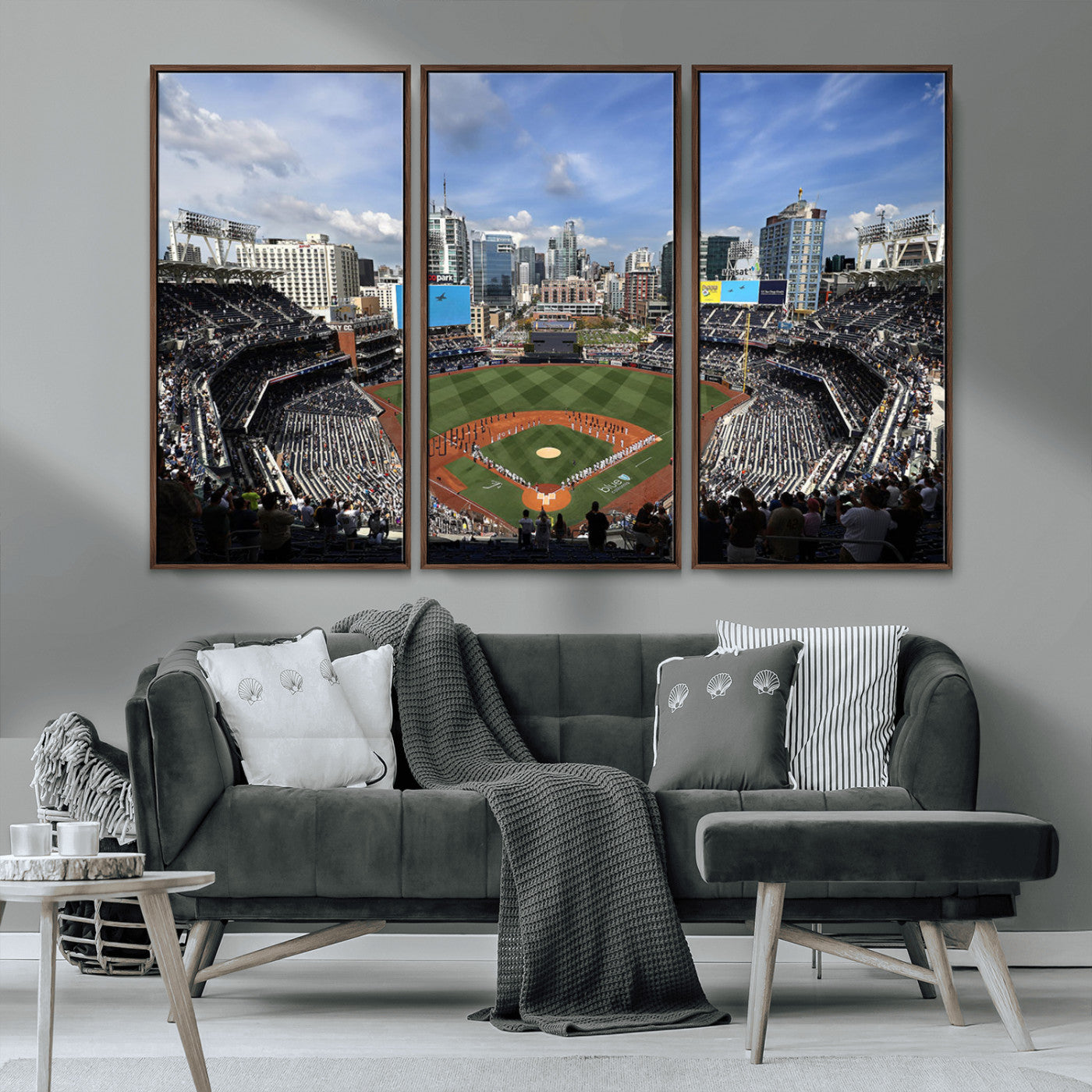 MGV-FC-48X32-3P - San Diego Padres Baseball Team Print - Petco Park Stadium Wall Art Canvas Print