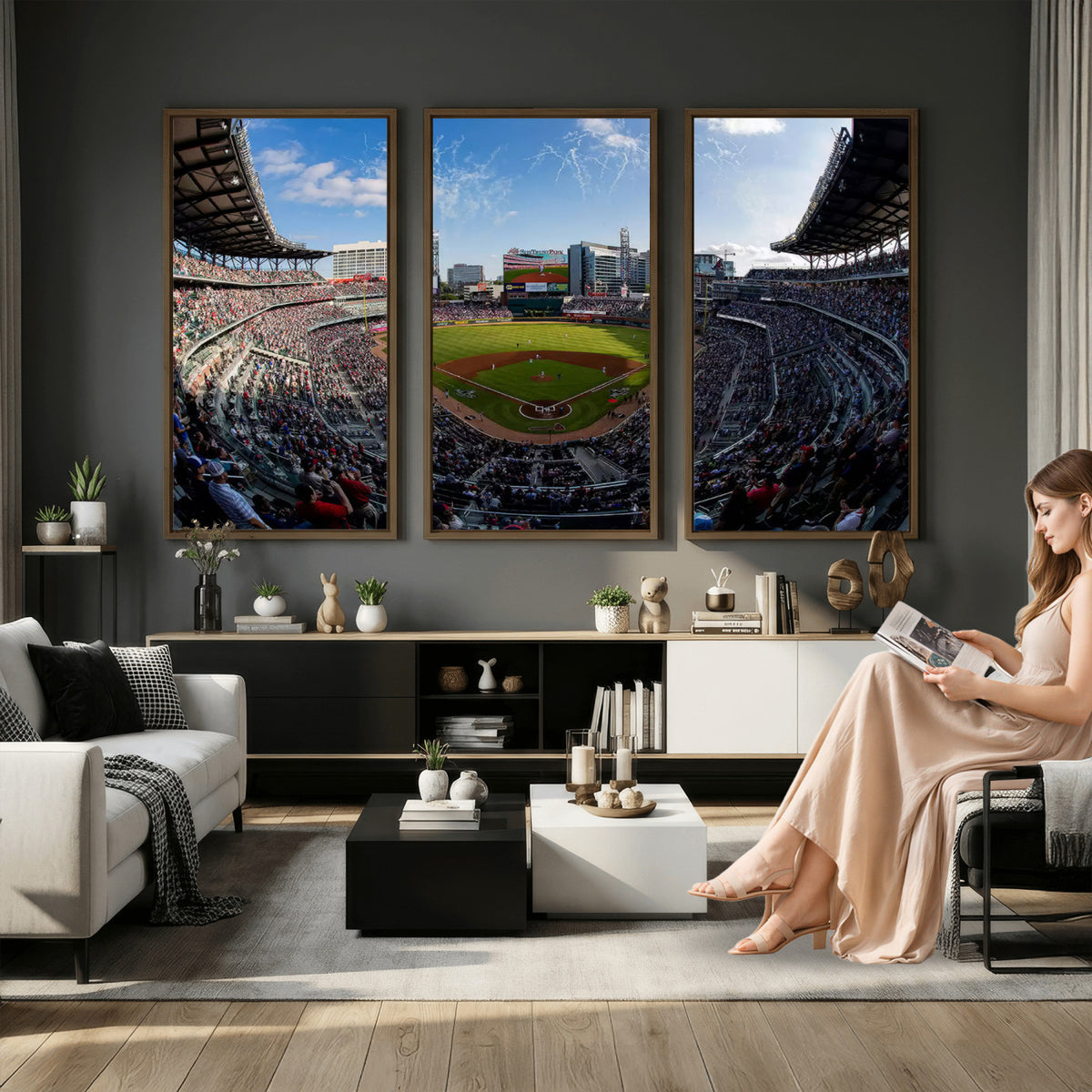 78608-MGV-CV-36X24 - Truist Park Stadium Canvas Wall Art, Atlanta Braves Game Day Decor