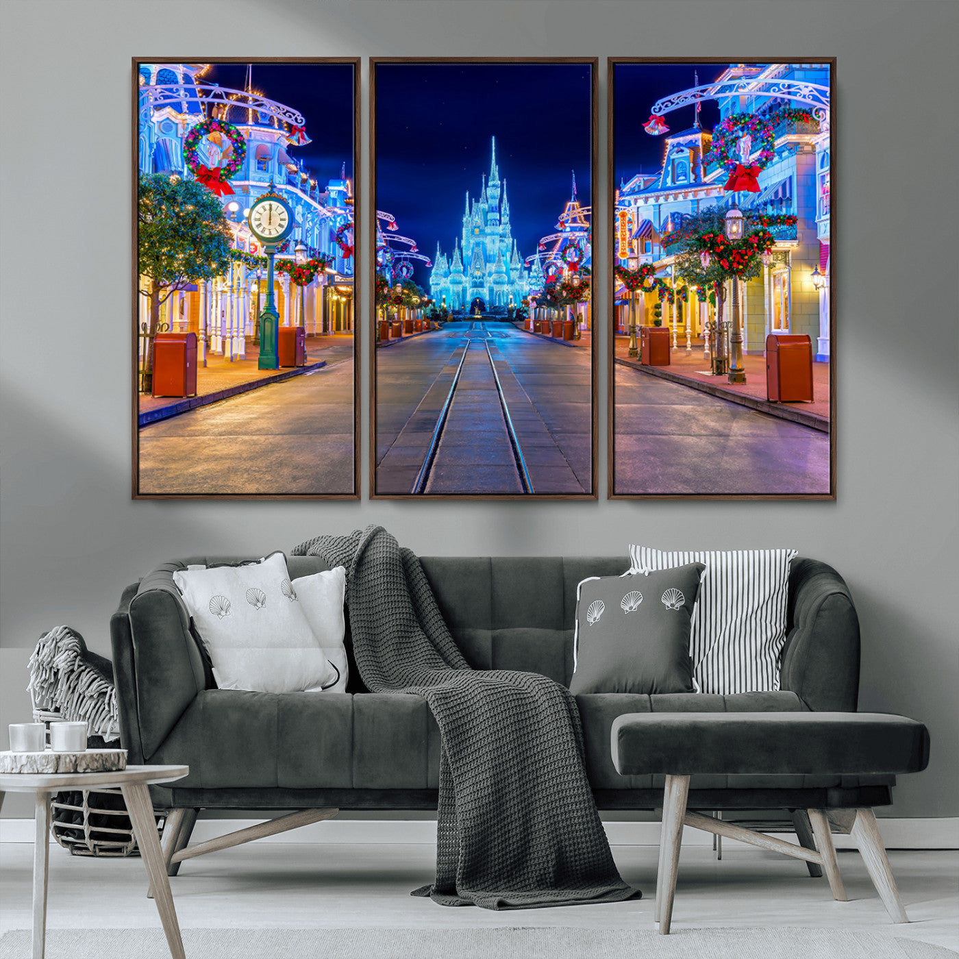 MGV-FC-48X32-3P - Disney Wall Art | Castle Large Wall Art Disney Magic Kingdom Print for Kids Room Decoration | Disney