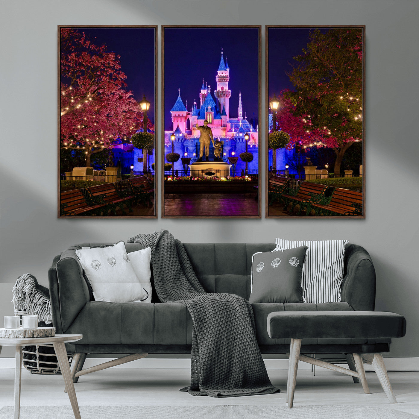 MGV-FC-48X32-3P - Castle Large Wall Art Disney Magic Kingdom Kids Room Decor - Disney World Christmas Home Decor Child