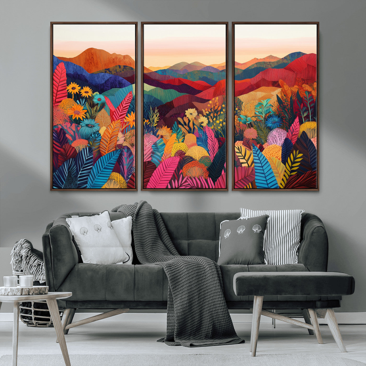 MGV-FC-48X32-3P - YAYOI KUSAMA Abstract Print - Landscape Canvas Wall Art Print - Vibrant Modern Decor for Living