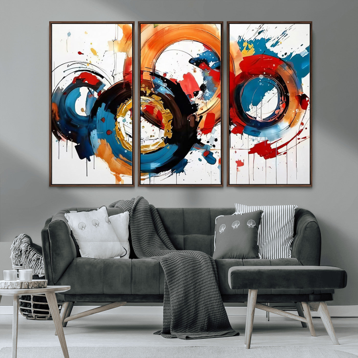 MGV-FC-48X32-3P - Abstract Wall Art, Rings Wall Art Canvas Print