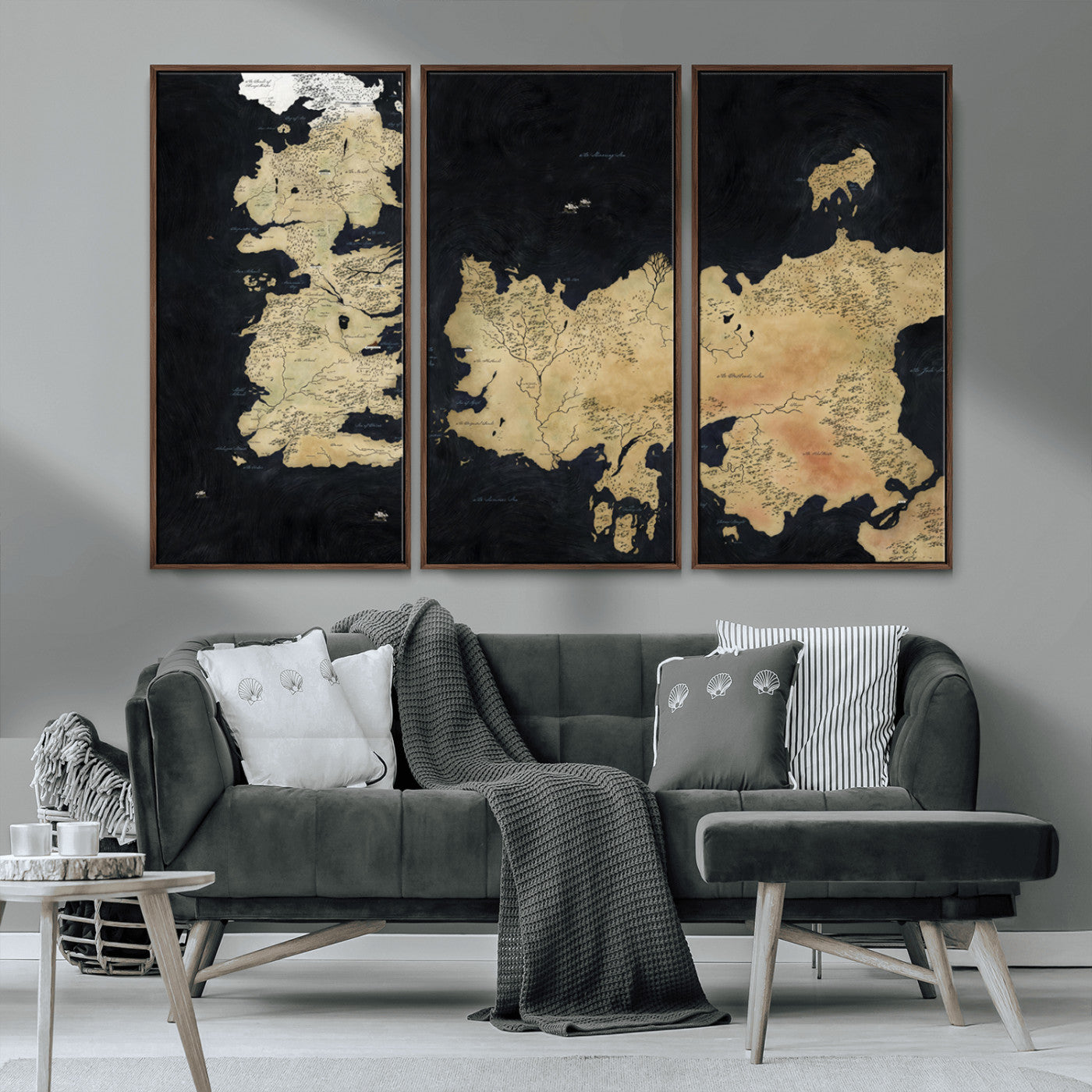 MGV-FC-48X32-3P - Push Pin World Map Canvas Print – Framed Wall Art for Couples to Track Their Travels – Anniversary