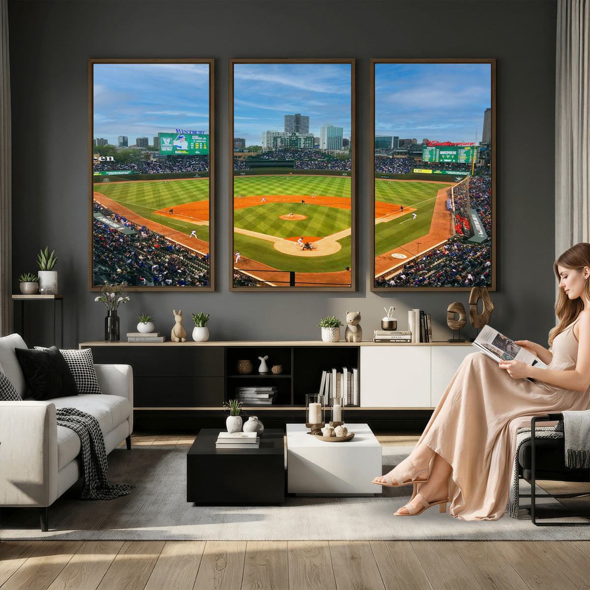 86839-MGV-CV-36X24 - Wrigley Field Chicago Cubs Panoramic Canvas Print