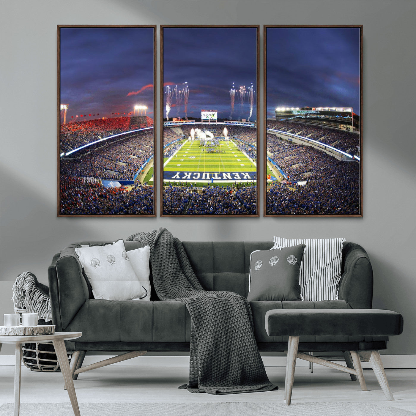 MGV-FC-48X32-3P - Kroger Field Canvas Wall Art - Kentucky Stadium Wall Art Print - Sunset Football Stadium Wall Decor