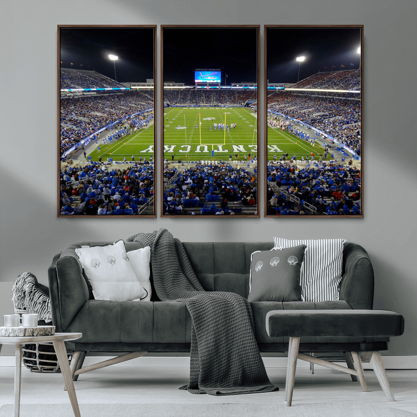 MGV-FC-48X32-3P - Kroger Field Canvas Wall Art - Kentucky Stadium Wall Art Print - Sunset Football Stadium Wall Decor