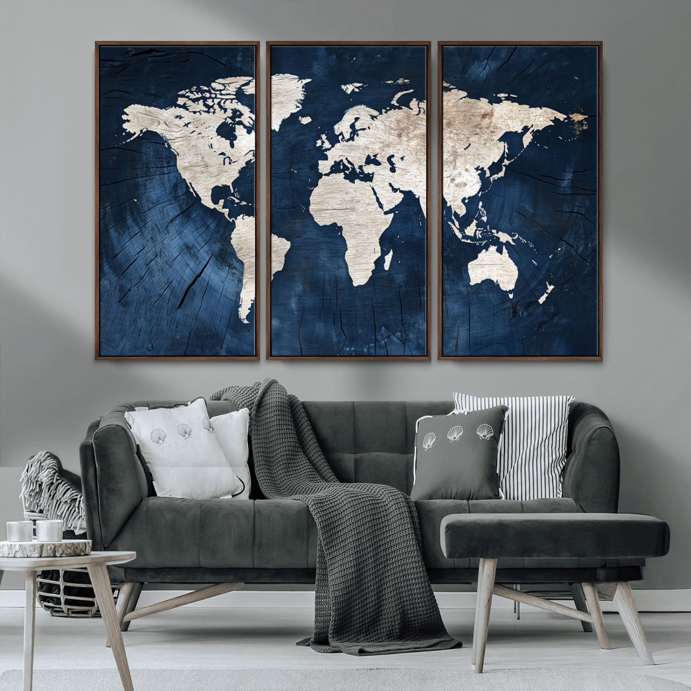 MGV-FC-48X32-3P - Push Pin World Map Canvas Print – Framed Wall Art for Couples to Track Their Travels – Anniversary