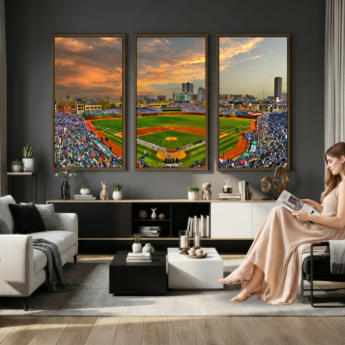45635-MGV-CV-36X24 - Chicago Wrigley Field Wall Art Canvas Print