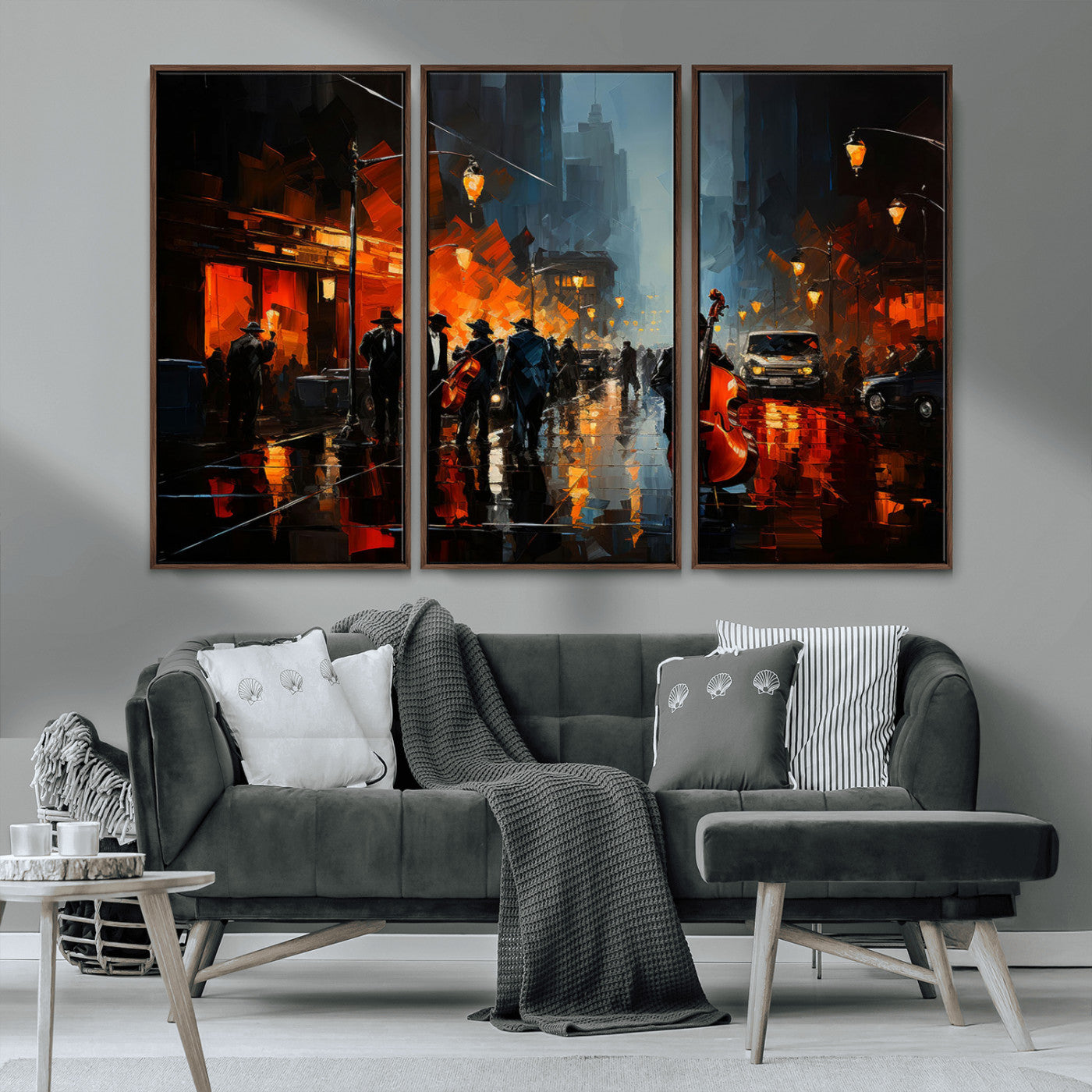 MGV-FC-48X32-3P - Winston Porter Jazz Wall Art - African American Music Canvas - Abstract Colorful Music Art - Framed