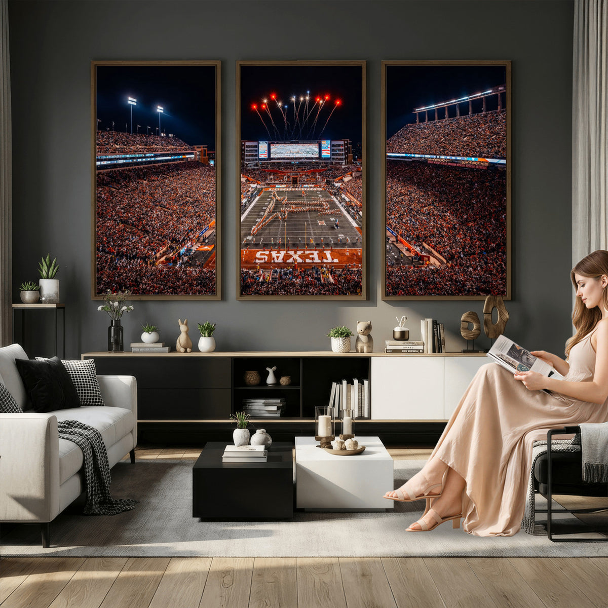 58778-PAN-FL-20X10 - Darrell K Royal Memorial Stadium | Texas Longhorns | Print Decor Wall Art Design for Home & Office Decoration