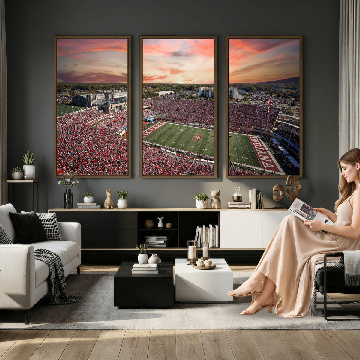 51135-MGV-CV-36X24 - Indiana Memorial Stadium Wall Art Canvas Print