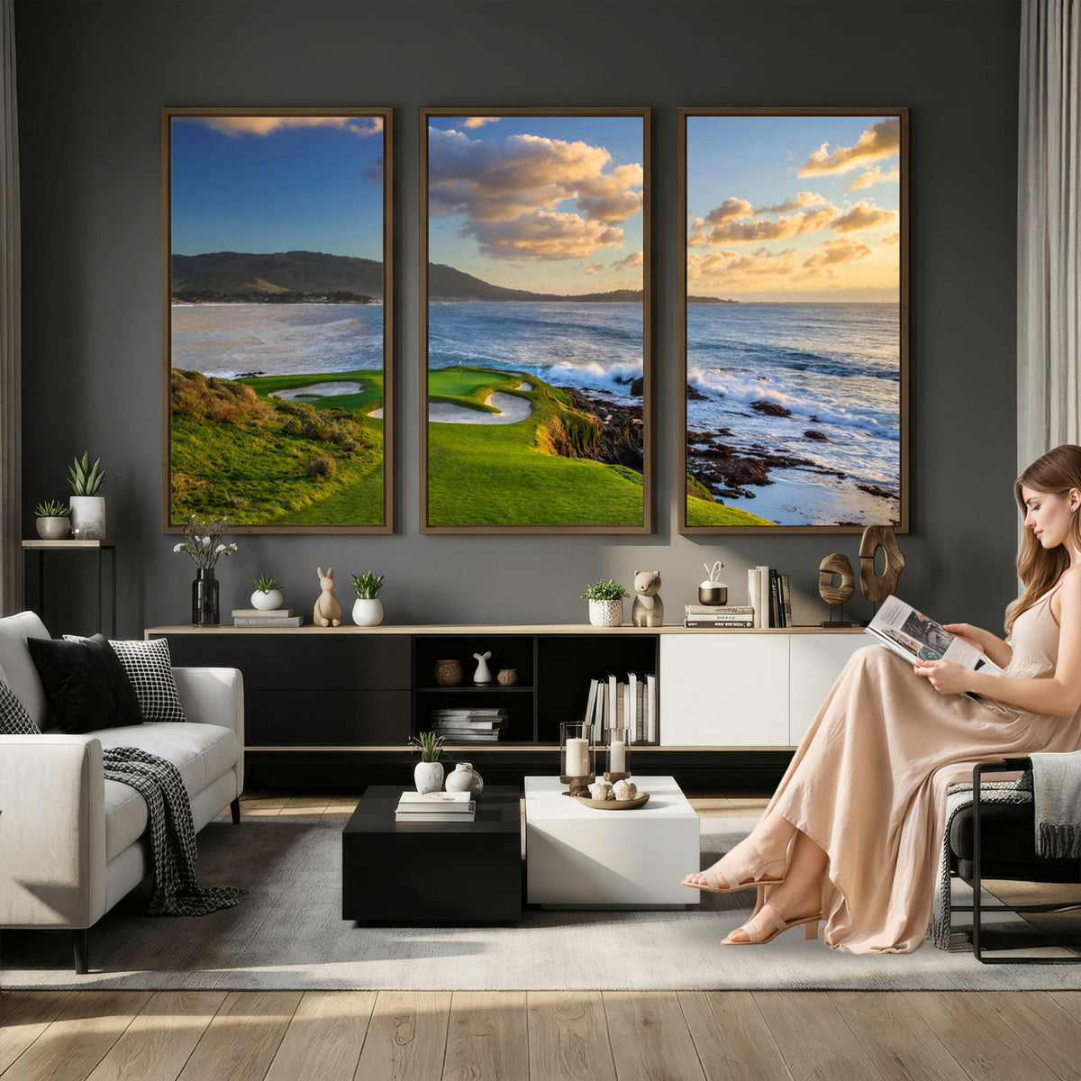 50107048-MGV-CV-36X24 - Pebble Beach Golf Links Wall Art Canvas Print