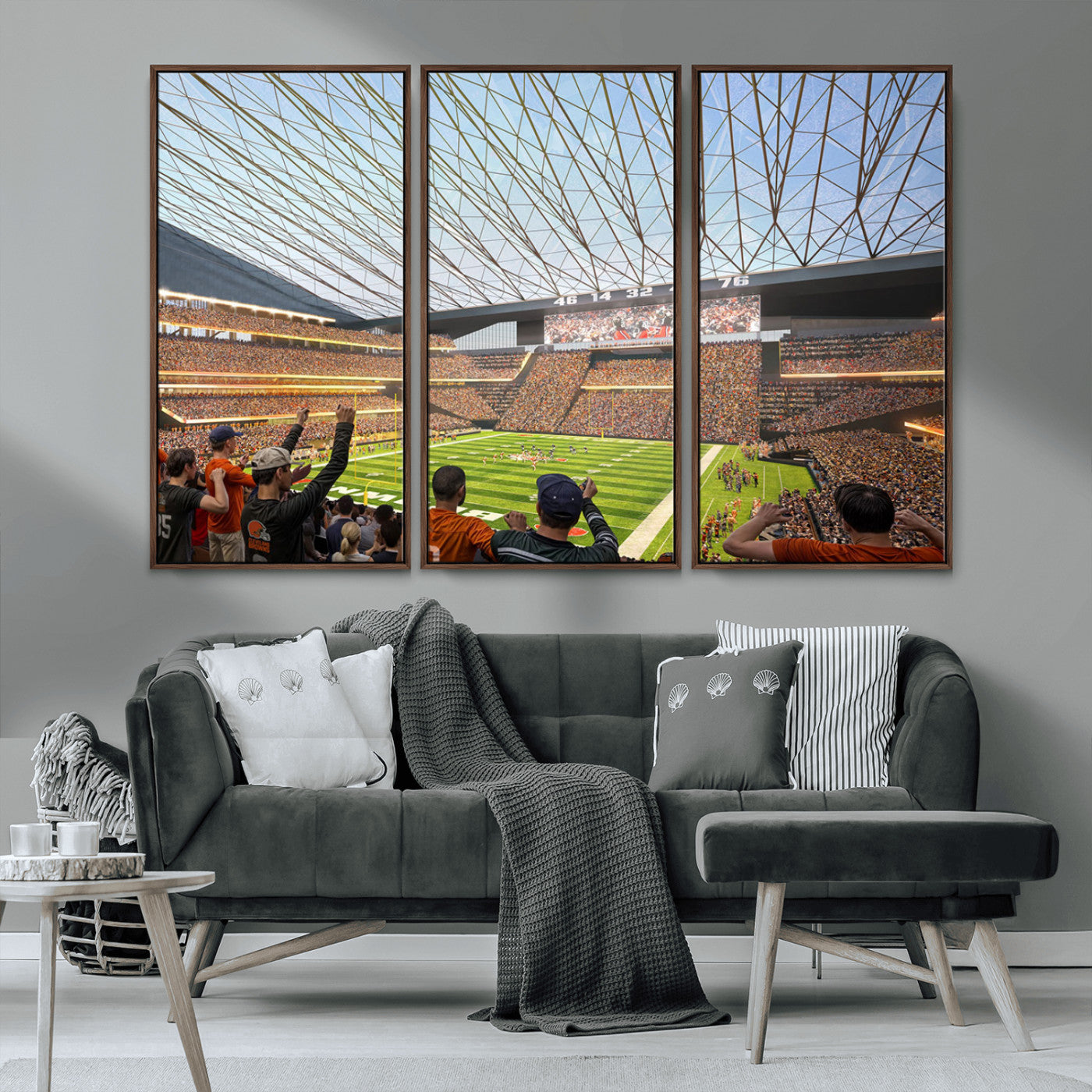 MGV-FC-48X32-3P - Cleveland Browns Stadium Wall Art - NFL Football Canvas Print