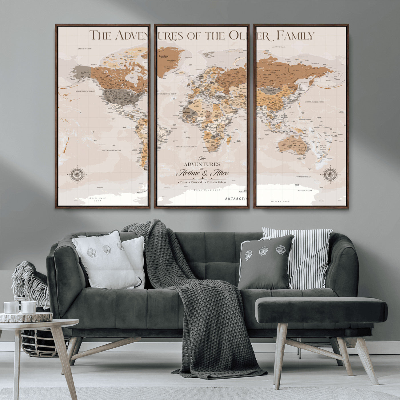 MGV-FC-48X32-3P - World Travel Map with Pins – Push Pin Maps of Where I've Been, Framed Wall Map for Travel Memories,