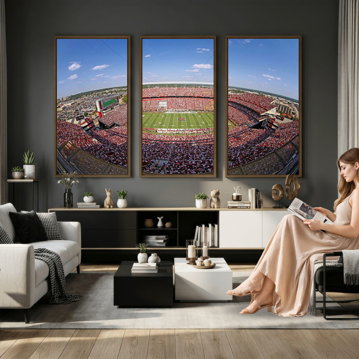 29492070-MGV-CV-36X24 - William Brice Stadium Wall Art Canvas Print, Stadium Crowd on Football Game Day
