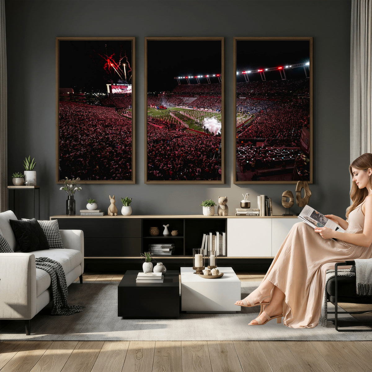 60690191-MGV-CV-36X24 - William Brice Stadium Wall Art Print, Baseball Game Room