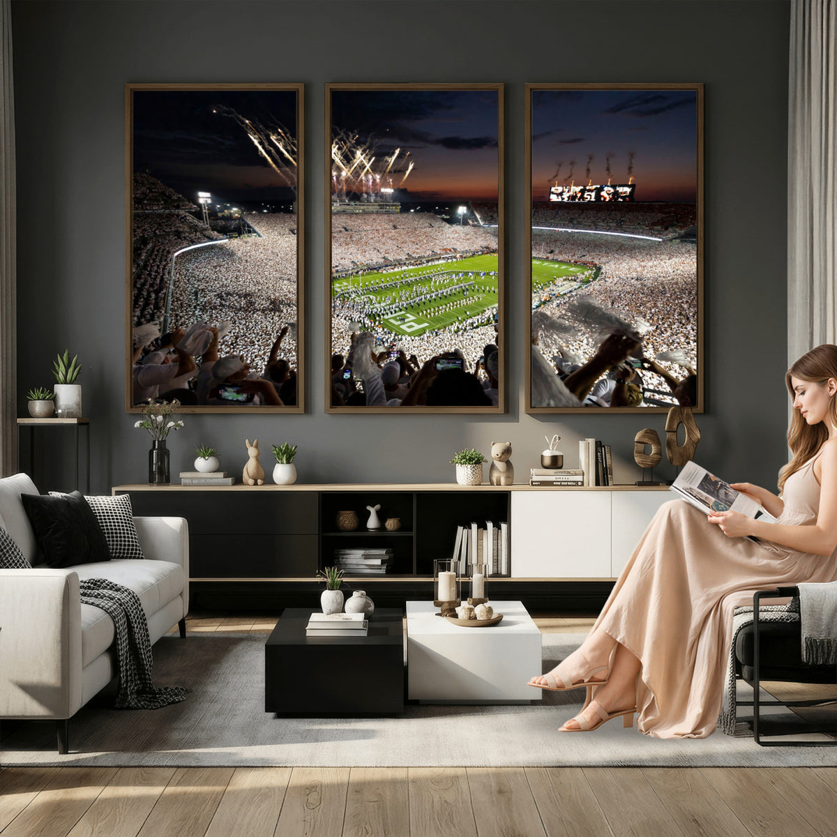 26666-MGV-CV-36X24 - Penn State Stadium Wall Art Canvas Print, White Out