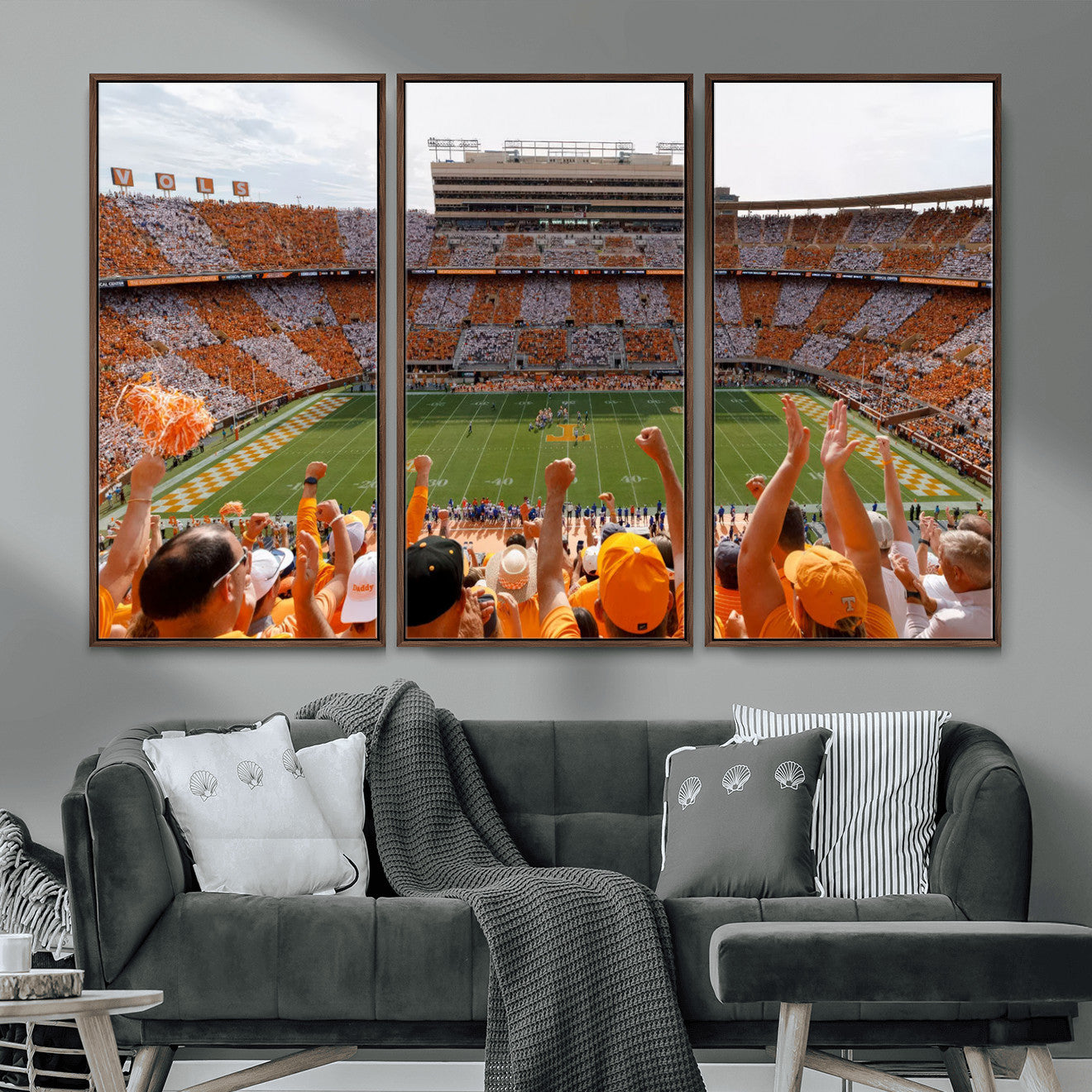 76011417-MGV-FC-48X32-3P - Tennessee Neyland Stadium Wall Art, Sports Arena Canvas Print, Panoramic Stadium Artwork for Home, Office