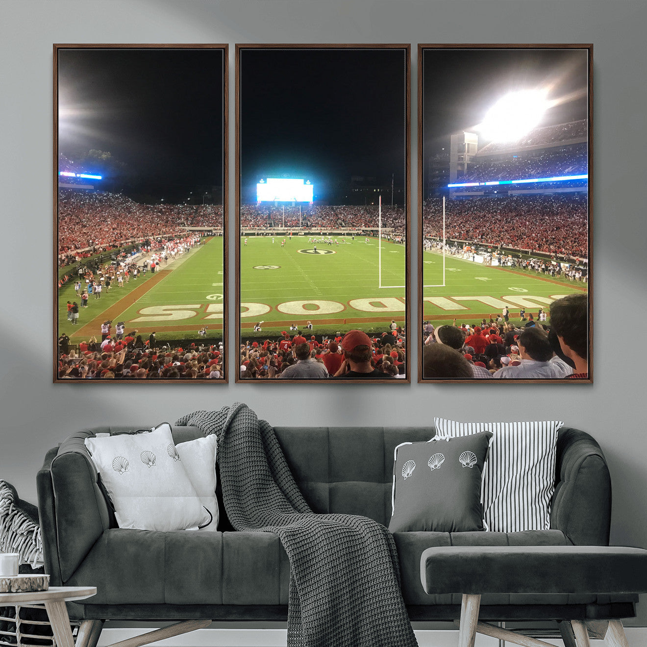 16230786-MGV-FC-48X32-3P - Dooley Stadium Wall Art, Sports Arena Panoramic Canvas Print, Modern Stadium Landscape Artwork for Home, Office