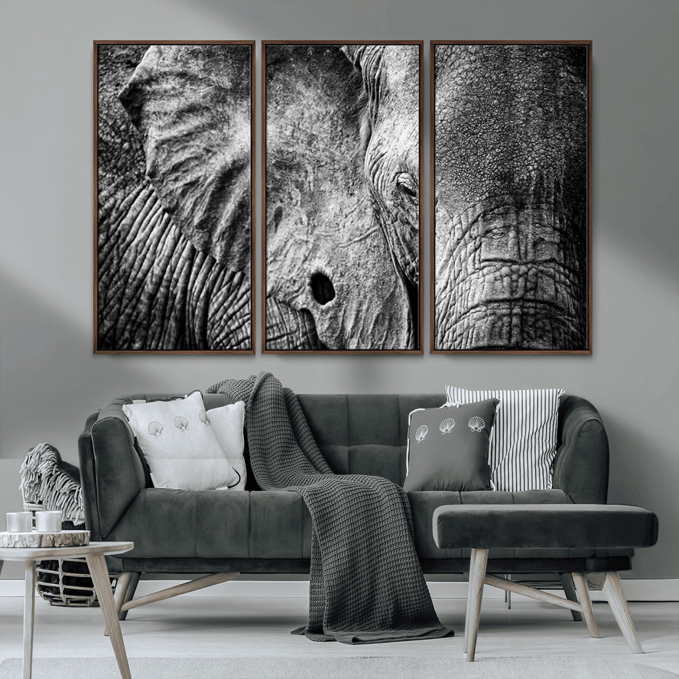 MGV-FC-48X32-3P - Wild Old Elephant Wall Art Canvas Print